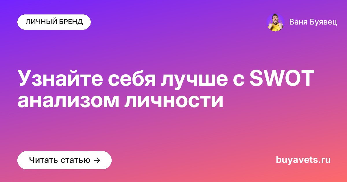 Узнайте себя лучше с SWOT анализом личности